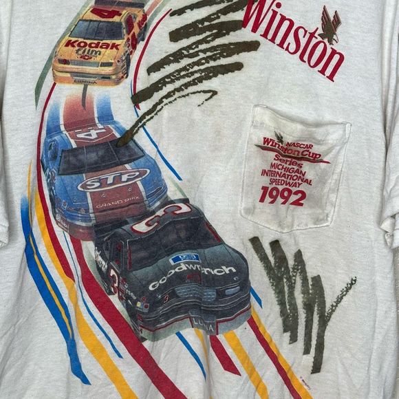VTG 1992 Winston Cup Men's White and Gold T-Shirt Size XL - Picture 3 of 7